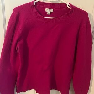 J. Crew Factory Women's Hot Pink Crew Neck Sweater